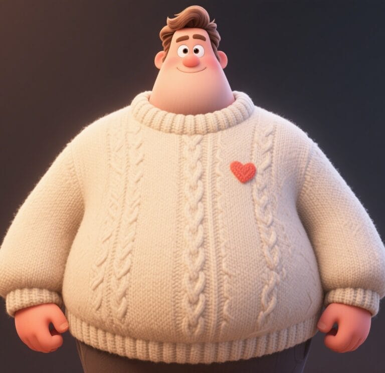 COCOLOGO thick cream cable-knit sweater with red heart on chest — sustainable eco-friendly knitwear fashion photography