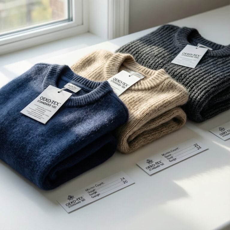 Cogarm custom sweaters withtags and micron specification cards